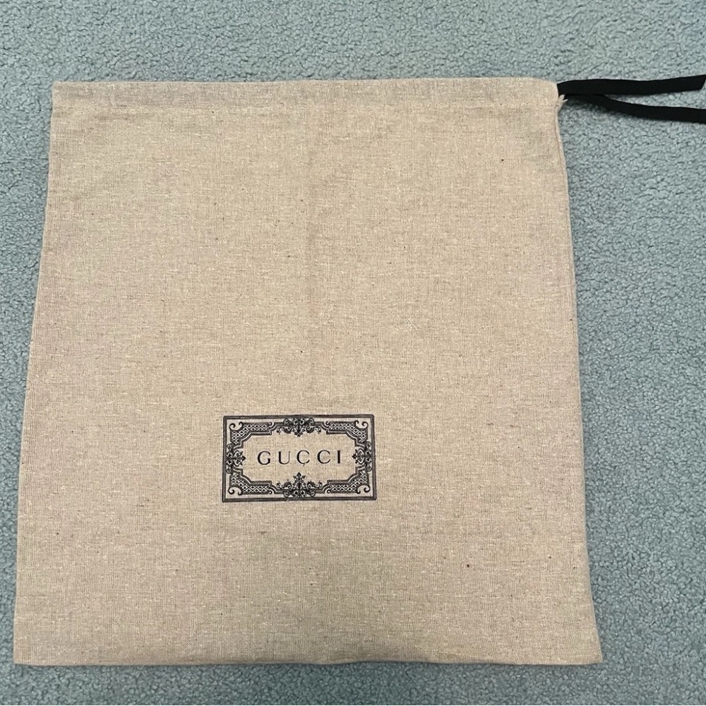 Gucci Beige Dust Bag Cotton Blend, 14.5 X 14